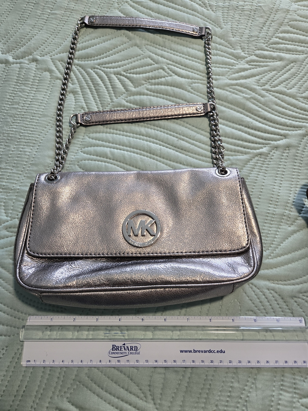 Michael Kors Silver Chain-Handle Shoulder Bag